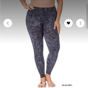 Zenana acid wash full ankle leggings size 3x